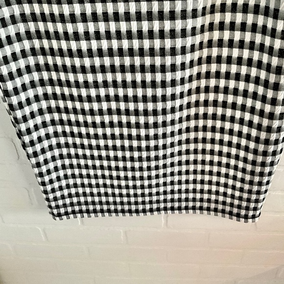 Jules&Leopold Midi Skirt Check Ginham Black White Stretch Academia Size XL - Picture 4 of 6